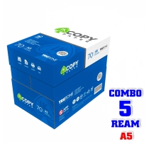 Combo 5 Ream giấy A5 70 gsm IK Copy (500 tờ) - Hàng nhập khẩu Indonesia